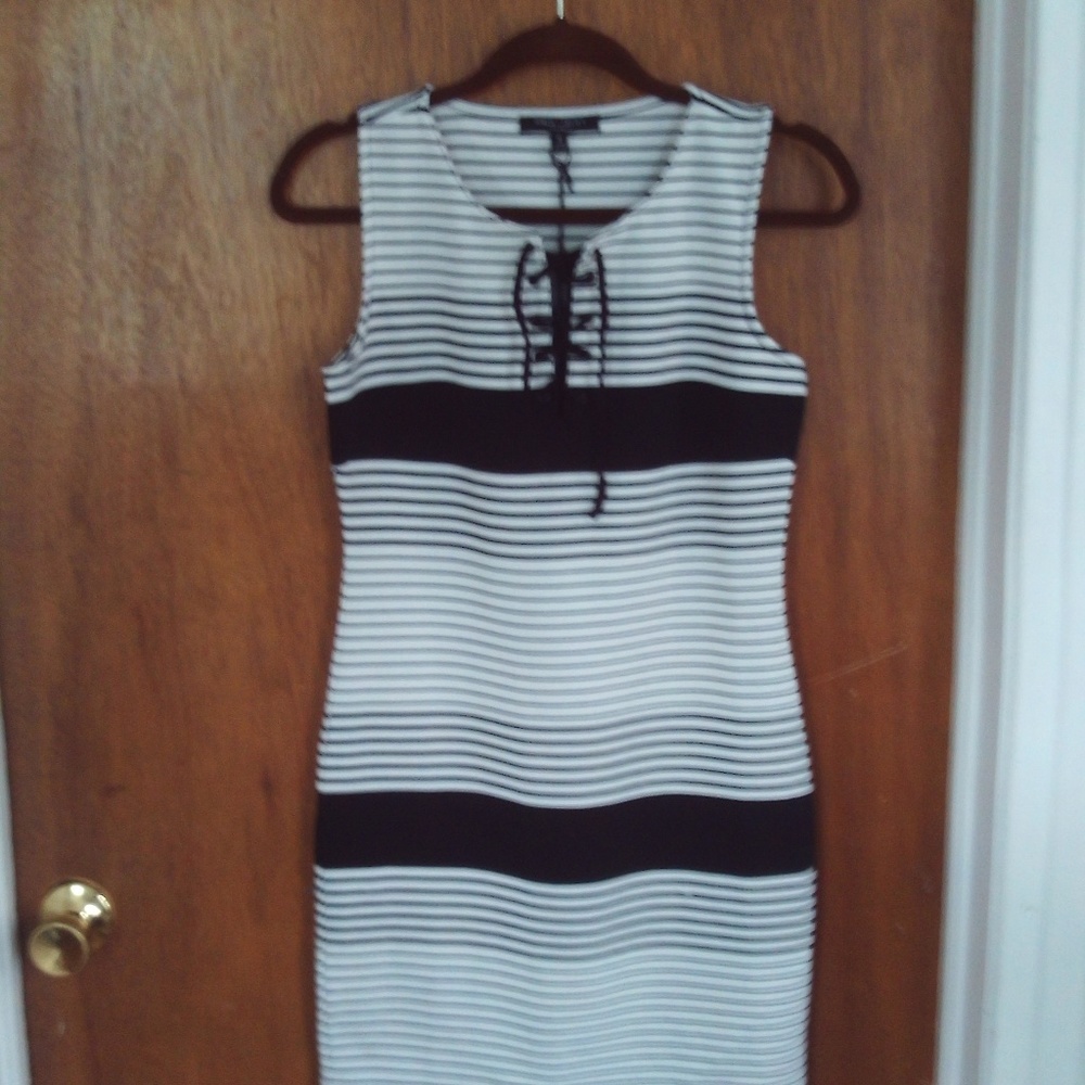 Romeo & Juliet Couture Dress Black & White Stripe